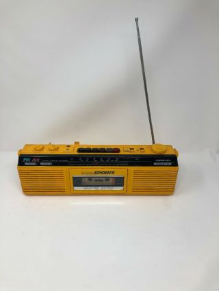 Soundesign Vtg Cassette Tape Player Am/fm Radio Stereo 4621 Yellow