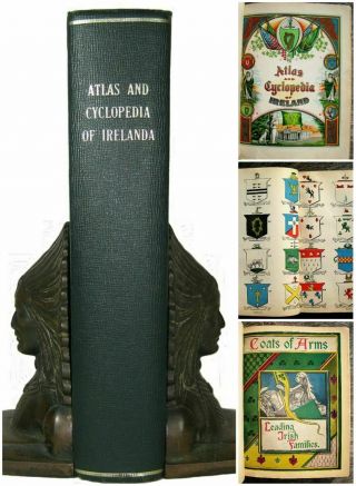 Ireland Irish History Genealogy 1905 Heraldry Antique Atlas Maps Photos Celtic