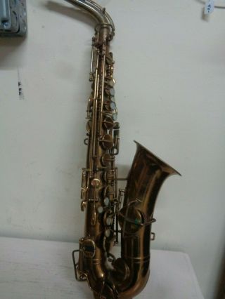 Antique Buescher Elkhart True Tone Saxophone Pat.  Dat Dec,  8 1914