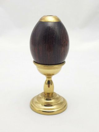 Signed Vintage Van Cort Round Egg Kaleidoscope On Brass Stand