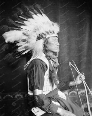 Chief Lone Bear A Sioux Indian Vintage 8x10 Reprint Of Old Photo