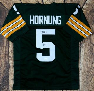 Paul Hornung Signed Custom Pro Style Green Jersey Jsa Authenticated