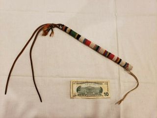 Antique Old Native American Indian Beaded Horse Quirt 1890 - 1910 Northern Plains