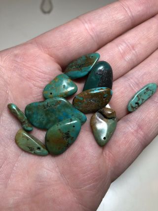 10 Vintage Old Kingman Turquoise Beads Nuggets Southwest Native Arizona Jewlery