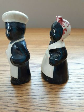 Vintage Black Americana Chef Pappy and Cook Mammy Salt & Pepper Shakers 2