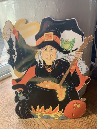 Vintage Eureka Halloween Die - Cut Party Decoration Witch Bat Cat Ghost Cauldron