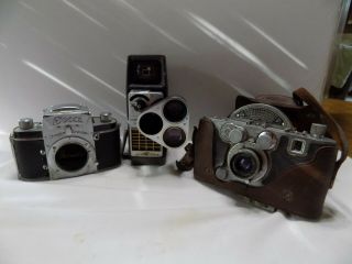 Vintage Exa Ihagee Dresden Camera & Unbranded Movie Camera