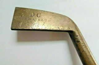 Antique Golf Hickory Shaft F.  H.  Ayres - " Snub Nose - Brass " Putter