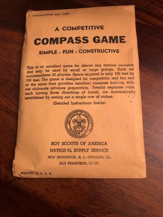 Vintage Bsa Boy Scouts Of America Compass Game No.  1133 Complete