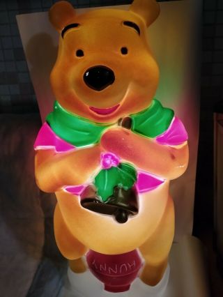 Vintage Lighted Disney Winnie The Pooh Bear Blow Mold - 18” Tall
