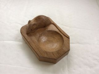 Robert Mouseman Thompson Solid Oak Carved Mouse Pin Tray Kilburn North Yorkshire