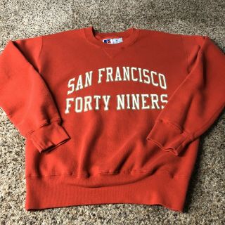 Vintage San Francisco 49ers Men’s Sweatshirt Russell Athletic M Red