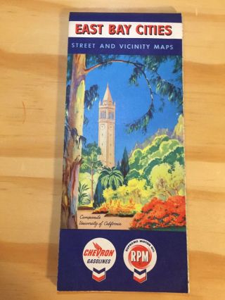 1960 East Bay Cities Ca Street And Vicinity Maps Chevron Gasolines