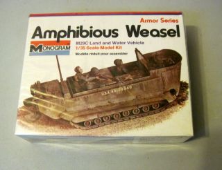Vintage Monogram M29c Land And Water Vehicle Amphibious Weasel Model Kit