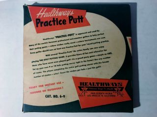 Vintage 1950 ' s Healthway ' s Pratice Putt All Metal Cup For Putting Practice MIB 2