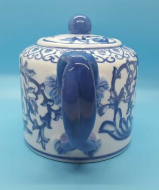 Vintage Bombay Company Blue and White Fine Porcelain Tea Pot 4 Cups 2