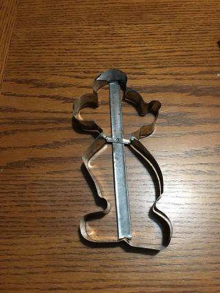Vintage Mickey Mouse Cookie Cutter Metal Tin Walt Disney Productions Large 7.  5 "