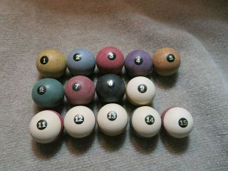 Brunswick Balke Collender Antique Clay Pool Billiard Balls Nos