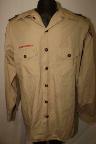 Vintage Bsa Boy Scouts Of America Mens Medium Uniform Shirt Samoset Scoutmaster
