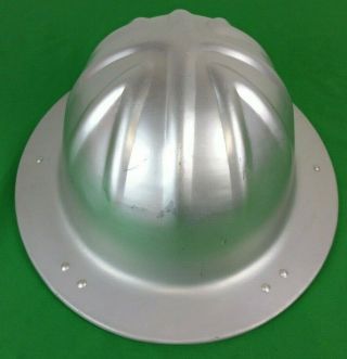 Vintage B.  F.  Mcdonald Hard Hat Aluminum Construction Helmet Logger