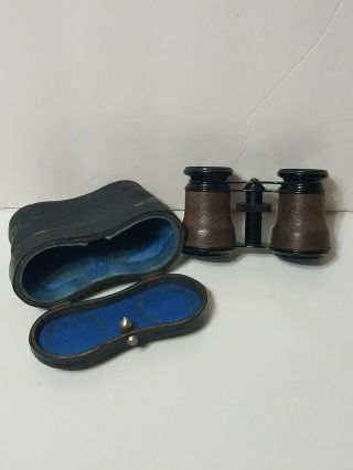 Vintage Binocular Opera Glasses & Leather Case