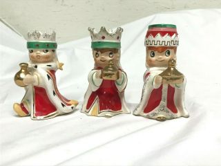 Vintage Holt Howard Three Wise Men Christmas Figurines Candle Holders 1960