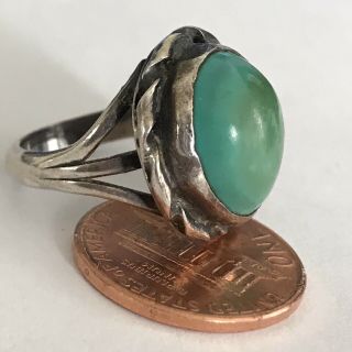 Vintage Southwestern Sterling Silver Ring Sz 6 Turquoise 5 Gr (15)