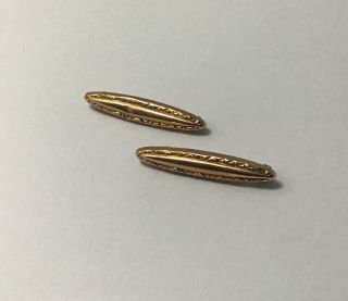 Vintage Small 10k Yellow Gold Lingerie Pin Set 1.  3 Grams