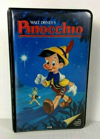 Pinocchio Vhs Black Padded Case Vintage 80 