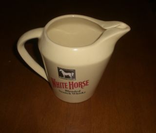 White Horse Scotch Whisky Ceramic Water Pitcher - Vintage