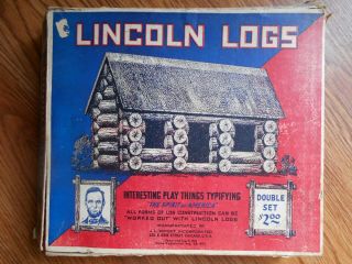 Vintage Lincoln Logs Double Set With 20 Page Booklet