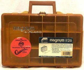 Magnum 1126 By Plano 2 Sided Fishing Tackle Box Vintage 12x8x4 Inches.