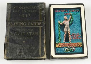 Vintage Playing Cards 1932 Los Angeles California Olympic Games And Movie Stars