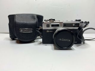 Vintage Yashica Electro 35 Gsn Chrome 35mm Camera With Case & Strap