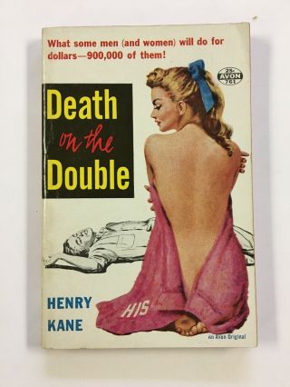 Death On The Double Henry Kane Vintage Mystery Sleaze Gga Paperback Avon