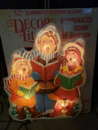 Vintage Noma Decor Lites - Christmas Carolers - Plastic 3d Blowmold Lighted