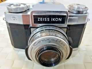Vintage German Zeiss Ikon Contaflex Synchro Compur 35mm Camera Tessar