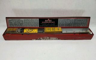 Vintage Daisy BB Gun Cleaning Kit Metal Tin Red Rider Rods Brush Bottles BBs. 2