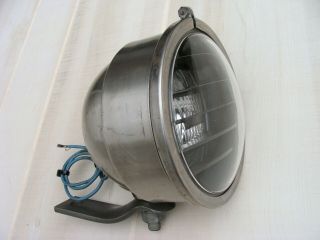 Per - Lux 200 - T Finned Louvered Vintage Fog Light Headlight Hot Rat Rod W/ Bracket