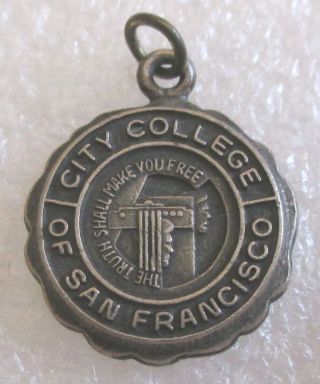 Vintage City College Of San Francisco School Crest Motto Souvenir Charm