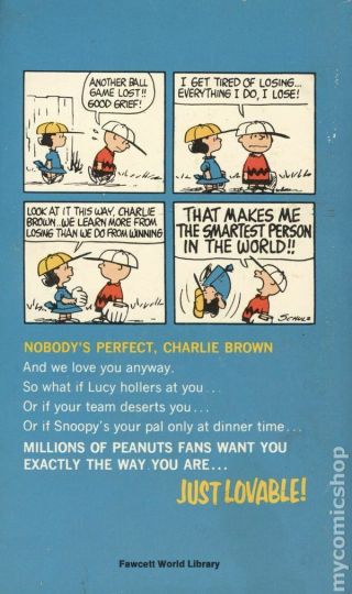 Nobody ' s Perfect,  Charlie Brown (Very Good) Peanuts/Snoopy Comic Strip PB D1288 2