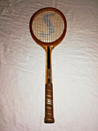 Vintage Spalding Wooden " Pancho Gonzales " Autograph Model Tennis Racquet