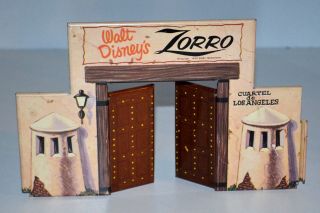 Vintage 1950s Marx Zorro Playset Tin Fort Gate & Doors