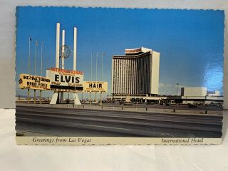 Vintage Las Vegas,  Nv,  International Hotel,  Elvis Marquee,  1969 Vintage Postcard