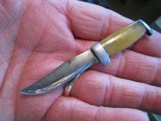Vintage Home Made Fixed Blade Knife Mini Small Tiny 3 " Oal