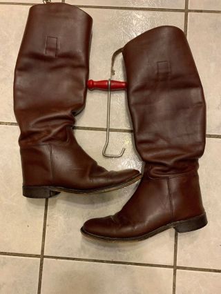 Vintage Marlborough Brown Tall Riding Boots Style 1591 Ltbd B 07309 6 B England