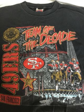 Vintage 90s San Francisco 49ers Team Of The Decade T - Shirt Adult Large