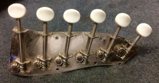 Vintage Kluson Art Deco 6 Inline Plate Tuners Rare - Harp Guitar ?