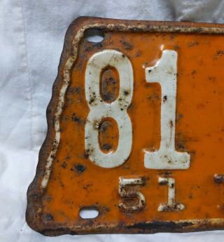 1951 Tennessee License Plate Tag Tenn Tn Rare State Shaped 2