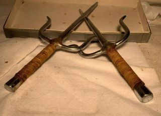 Vintage Steel Sai Daggers Training Sparring Martial Arts Karate Weapons 15”